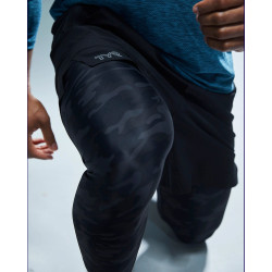Legging homme COMPRESSION CROP - BLACKOUT CAMO | TYR — NOIR CAMO · Taille S