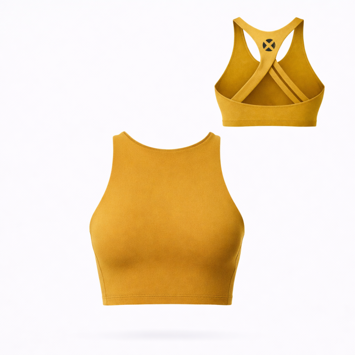 Crop Bra sport high chest jaune gold CHELSEA|VERY BAD WOD — Jaune · Taille M