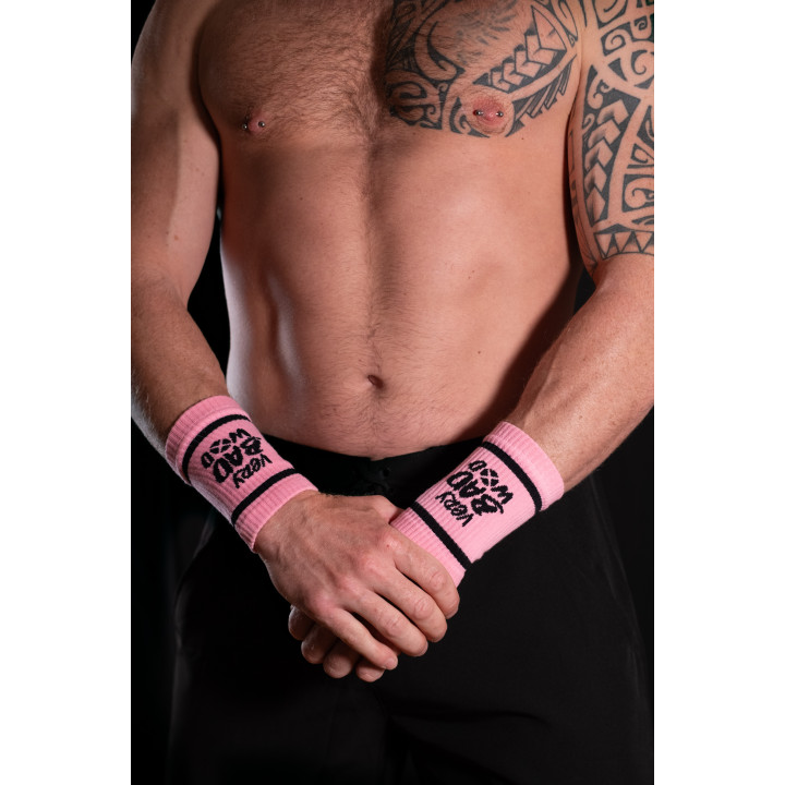 Bandes de poignets rose intense - SWEATBANDS VERY BAD WOD — Rose · Taille TU