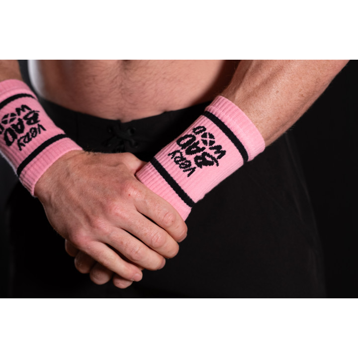 Bandes de poignets rose intense - SWEATBANDS VERY BAD WOD — Rose · Taille TU