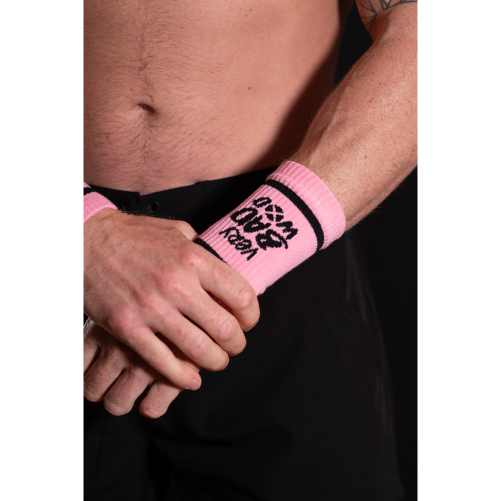 Bandes de poignets rose intense - SWEATBANDS VERY BAD WOD — Rose · Taille TU