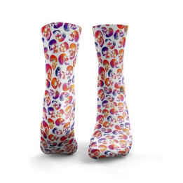 Chaussettes blanche BURNING SKULLS | HEXXEE SOCKS — Multicolor · Taille S (36-40)