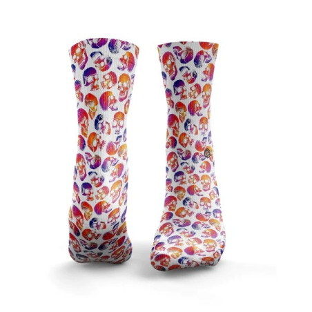 Chaussettes blanche BURNING SKULLS | HEXXEE SOCKS — Multicolor · Taille S (36-40)