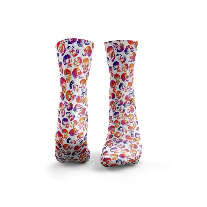 Chaussettes blanche BURNING SKULLS | HEXXEE SOCKS — Multicolor · Taille S (36-40)