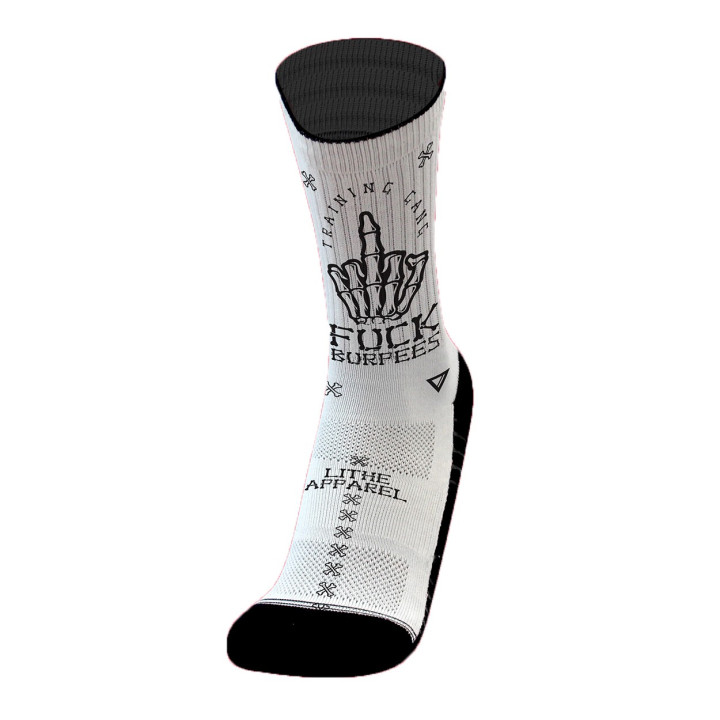 Chaussettes FUCK BURPEES EXCLUSIVE TD WHITE| LITHE APPAREL — Blanc · Taille S (35-38)