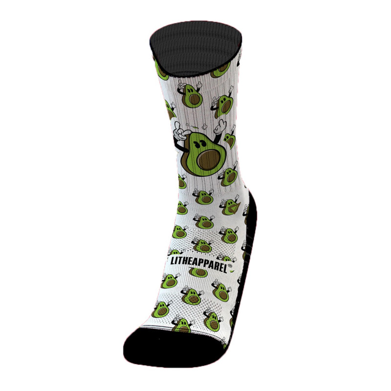 Chaussettes RUDE AVOCADO EXCLUSIVE TD WHITE| LITHE APPAREL — Blanc · Taille M (39-42)