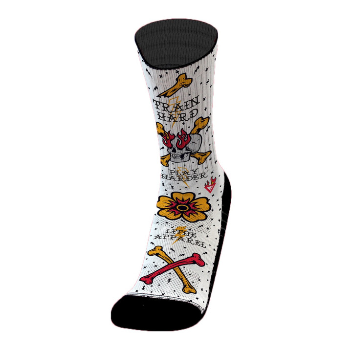 Chaussettes TRAIN HARD EXCLUSIVE TD WHITE| LITHE APPAREL — Blanc · Taille S (35-38)