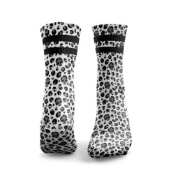Chaussettes blanches LEOPARD SKULLS noir et blanc | HEXXEE SOCKS — Blanc · Taille M (40-43)