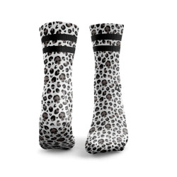 Chaussettes blanches LEOPARD SKULLS noir et blanc | HEXXEE SOCKS — Blanc · Taille M (40-43)