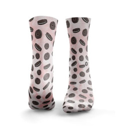 Chaussettes noires et roses BISCUIT | HEXXEE SOCKS — Rose · Taille M (40-43)