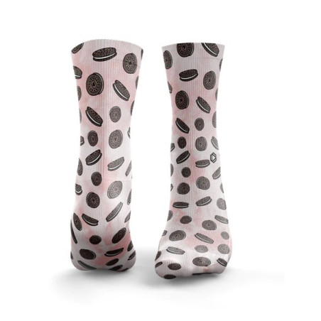 Chaussettes noires et roses BISCUIT | HEXXEE SOCKS — Rose · Taille M (40-43)