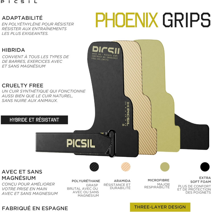 Maniques Cross Training tout terrain PICSIL Phoenix Noir — Noir · Taille G (Kids / XS / S)