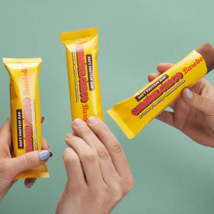 Pack de 12 Barres protéinées CARAMEL CHOCO | BAREBELLS — 12 x 55 Gr · Taille TU