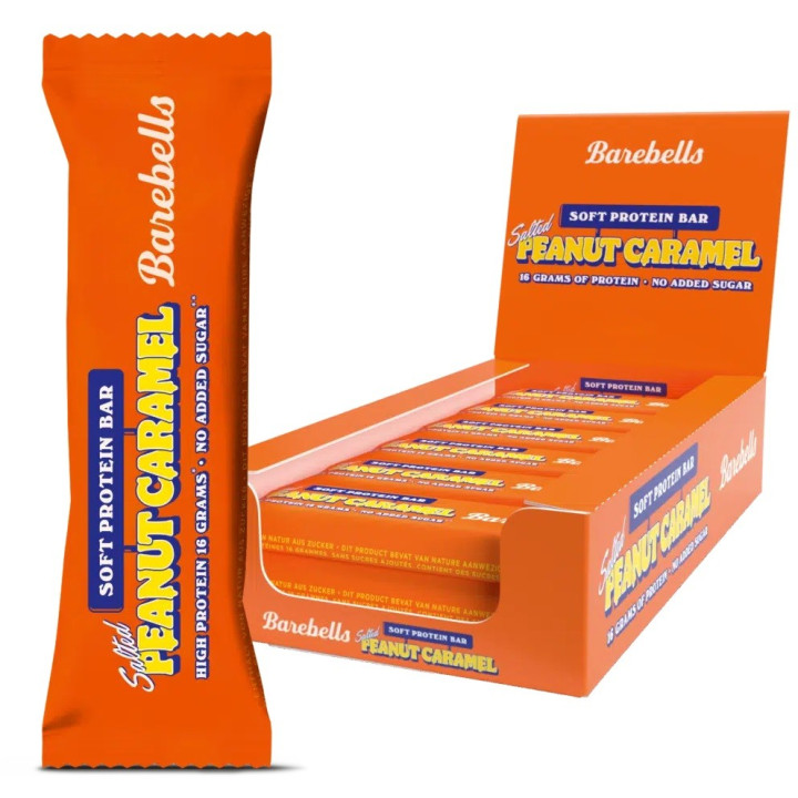 Pack de 12 Barres protéinées CACAHUETE CARAMEL | BAREBELLS — 12 x 55 Gr · Taille TU
