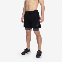 Short doublé legging COMPRESSION 2 en 1 noir | PICSIL — Noir · Taille XL