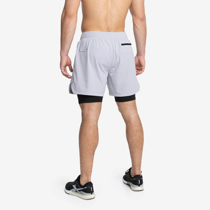 Short doublé legging COMPRESSION 2 en 1 gris clair| PICSIL — Gris · Taille L