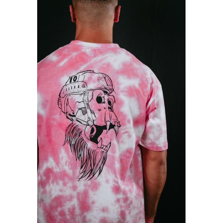 T-Shirt oversize unisexe rose TIE DYE GORILLA | VERY BAD WOD — Rose · Taille L