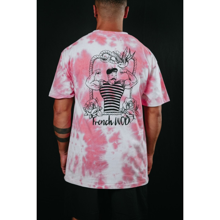 T-Shirt oversize unisexe rose TIE DYE FRENCH WOD | VERY BAD WOD — Rose · Taille S