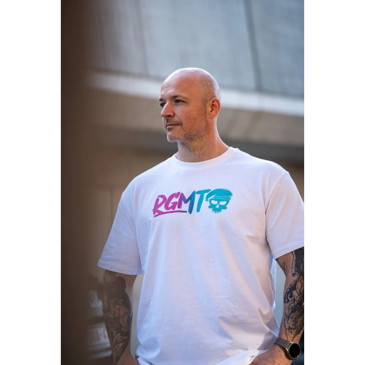 T-Shirt oversize heavy unisexe blanc MIAMI | BARBELL REGIMENT — Blanc · Taille L