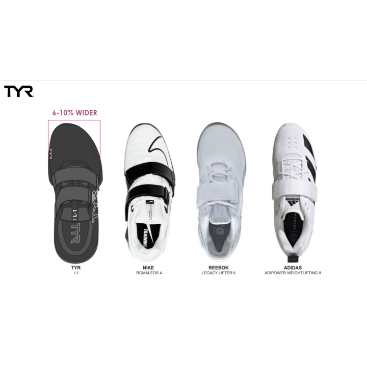 Chaussures Haltérophilie LIFTER L-1 543 White/Gum | TYR — Blanc / Gomme · Taille 36 2/3 EU - 22.5 cm