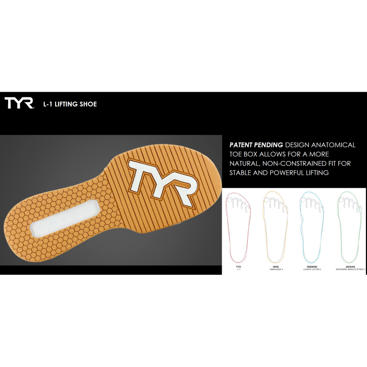 Chaussures Haltérophilie LIFTER L-1 543 White/Gum | TYR — Blanc / Gomme · Taille 38 2/3 EU - 23.8 cm