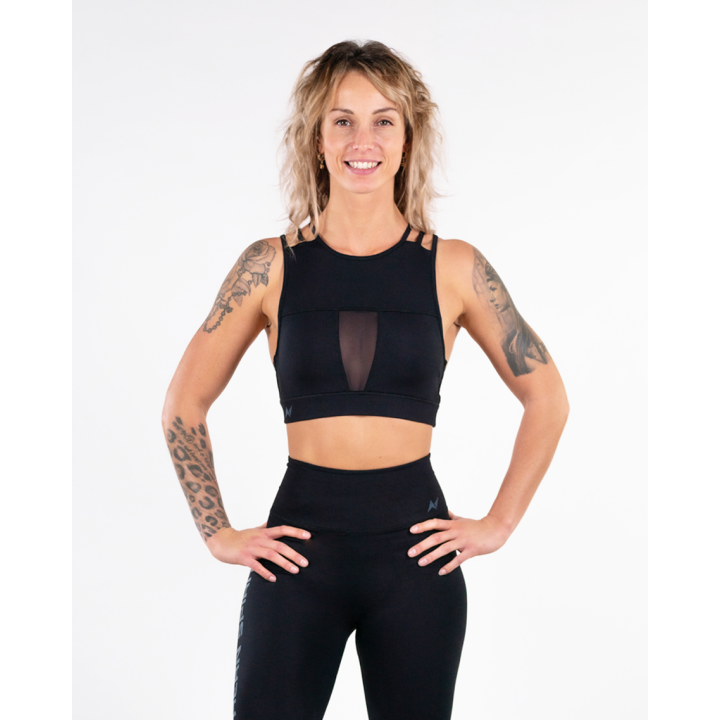 Brassière NOIRE ajourée high chest NS THETA| NORTHERN SPIRIT — Noir · Taille S