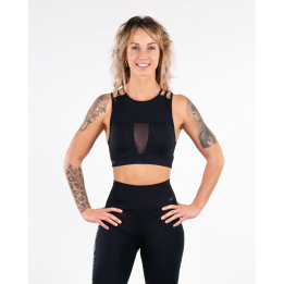 Brassière NOIRE ajourée high chest NS THETA| NORTHERN SPIRIT — Noir · Taille M