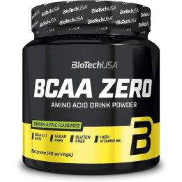 BCAA Zero acides aminés en poudre saveur POMME VERTE 360 Gr  |BIOTECHUSA — Pomme verte · Taille 360 Gr