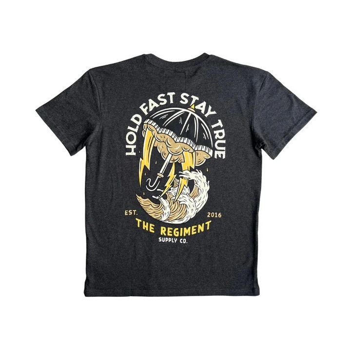 T-Shirt oversize T heavy unisexe noir HOLD FAST STAY TRUE | BARBELL REGIMENT — Noir · Taille XS