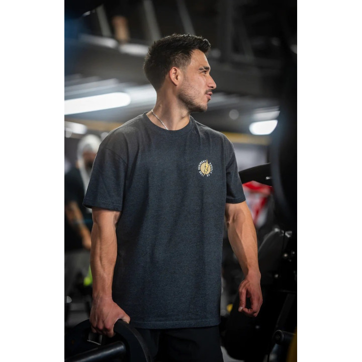 T-Shirt oversize T heavy unisexe noir HOLD FAST STAY TRUE | BARBELL REGIMENT — Noir · Taille L