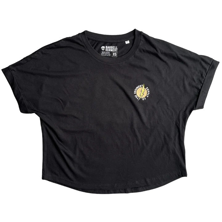Crop oversize Tee HOLD FAST STAY TRUE noir | BARBELL REGIMENT — Noir · Taille L