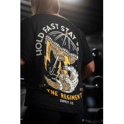 Crop oversize Tee HOLD FAST STAY TRUE noir | BARBELL REGIMENT — Noir · Taille L