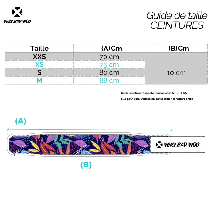 Ceinture d'haltérophilie multicolore TROPICAL | VERY BAD WOD — Multicolor · Taille XXXS