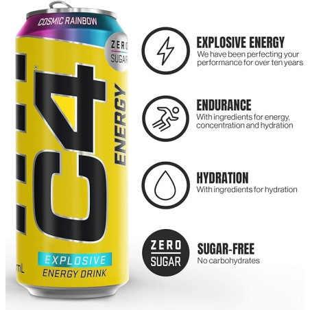 C4 Performance Energy - Cosmic Rainbow 12x500ml — COSMIC RAINBOW · Taille Pack de 12 Canettes