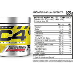 C4 Original Fruit Punch - Pré workout Cellucor 30 doses — FRUIT PUNCH · Taille 198 Gr / 30 Doses