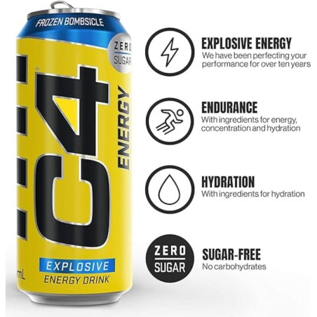 Cellucor C4 Performance Energy - Pack 12x500ml Frozen Bombsicle — Frozen Bombsicle · Taille Pack de 12 Canettes