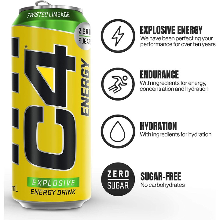 Cellucor C4 Performance Energy - Twistade Limade x12 — Twisted Limade · Taille Pack de 12 Canettes