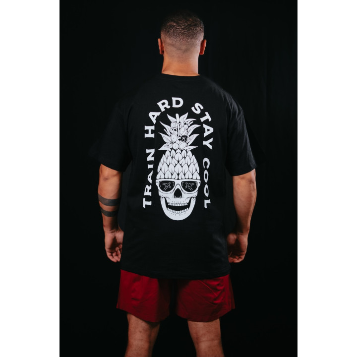 T-Shirt oversize unisexe noir TRAIN HARD STAY COOL | VERY BAD WOD — Noir · Taille L