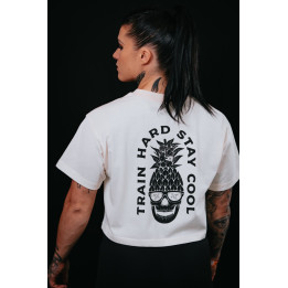 Crop top oversize blanc ivoire TRAIN HARD STAY COOL | VERY BAD WOD — Blanc ivoire · Taille TU