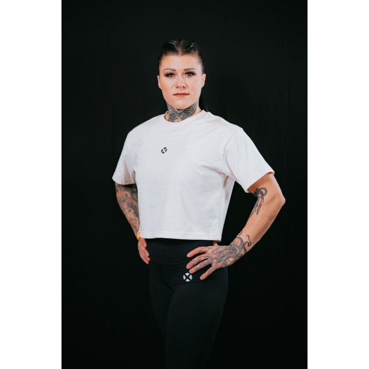Crop top oversize blanc ivoire TRAIN HARD STAY COOL | VERY BAD WOD — Blanc ivoire · Taille TU