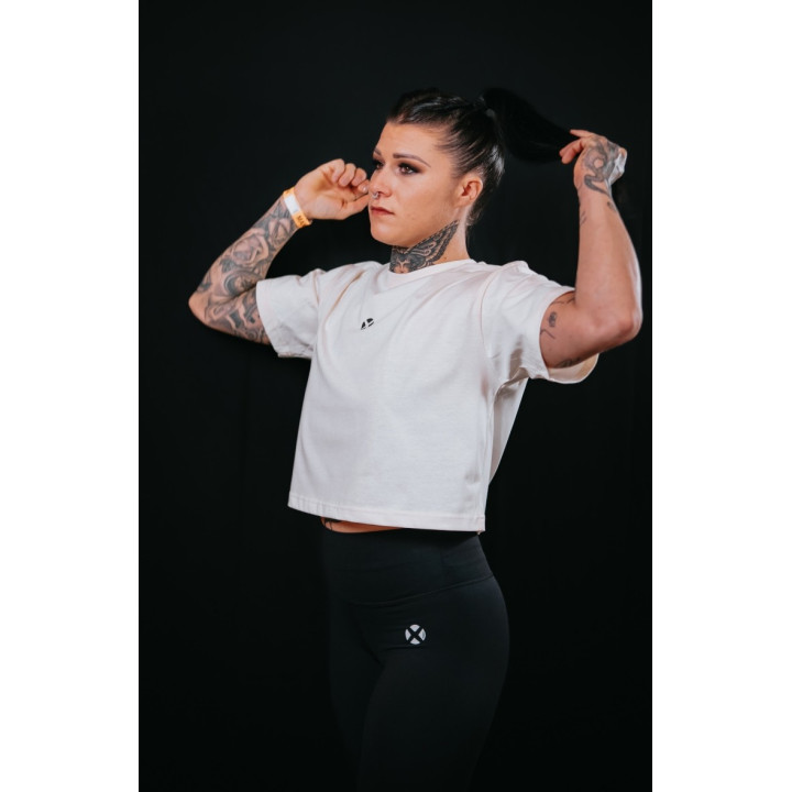 Crop top oversize blanc ivoire TRAIN HARD STAY COOL | VERY BAD WOD — Blanc ivoire · Taille TU
