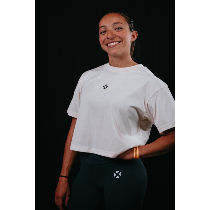 Crop top oversize blanc ivoire TRAIN HARD STAY COOL | VERY BAD WOD — Blanc ivoire · Taille TU
