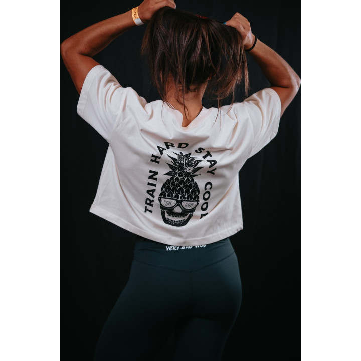 Crop top oversize blanc ivoire TRAIN HARD STAY COOL | VERY BAD WOD — Blanc ivoire · Taille TU