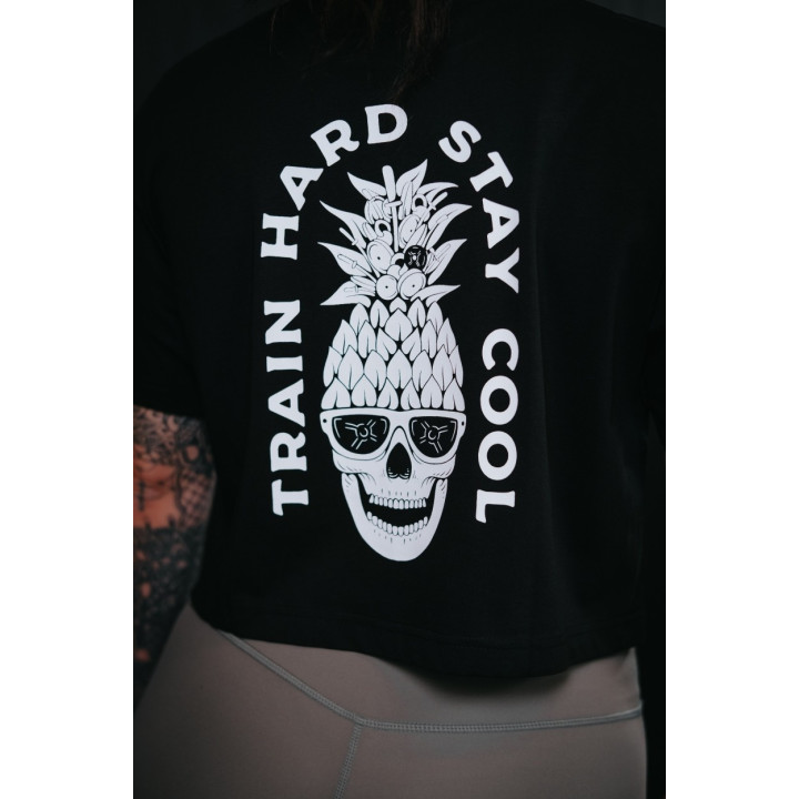 Crop top oversize noir TRAIN HARD STAY COOL | VERY BAD WOD — Noir · Taille TU