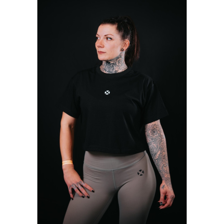 Crop top oversize noir TRAIN HARD STAY COOL | VERY BAD WOD — Noir · Taille TU