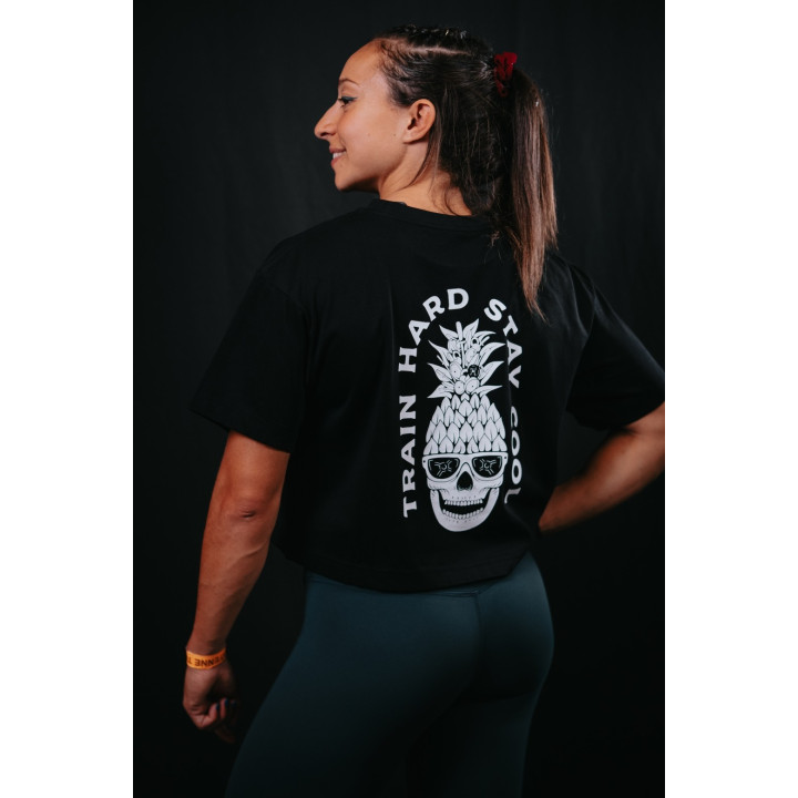 Crop top oversize noir TRAIN HARD STAY COOL | VERY BAD WOD — Noir · Taille TU