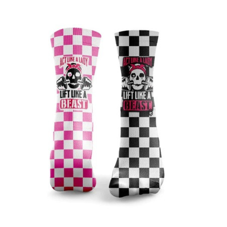 Chaussettes multicolores ACT LIKE A LADY TRAIN LIKE A BEAST | HEXXEE SOCKS — Multicolor · Taille M (40-43)