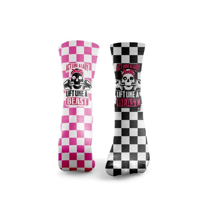 Chaussettes multicolores ACT LIKE A LADY TRAIN LIKE A BEAST | HEXXEE SOCKS — Multicolor · Taille M (40-43)