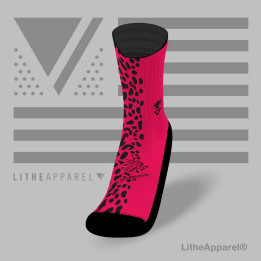 Chaussettes HALF ANIMAL PRINT rouge | LITHE APPAREL — Rouge · Taille M (39-42)
