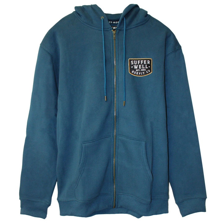 Sweat à capuche zip bleu SUFFER WELL | ROKFIT — Bleu · Taille S